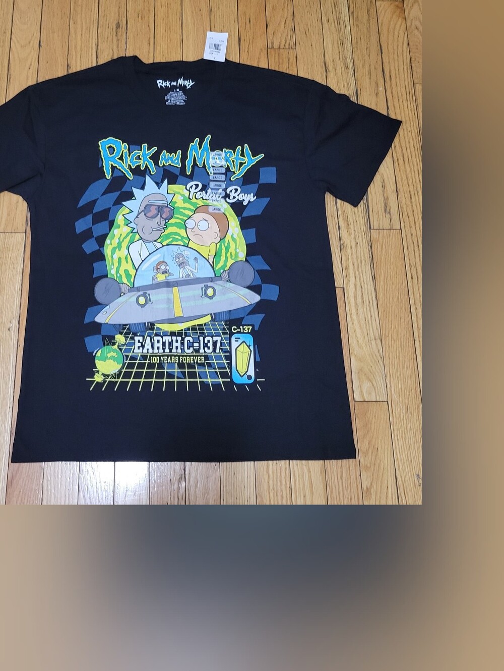 Rick and Morty Men's Black Short Sleeve Graphic Tee - Earth C-137 Design